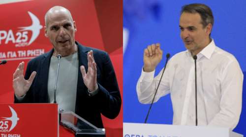 Μητσοτάκης: Η μαντινάδα για τον Βαρουφάκη - &quot;Πόσες Δήμητρες κάνει το σουβλάκι, ζήτησε τα ρέστα από τον Βαρουφάκη...&quot;