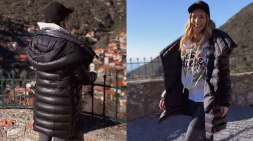 Αθηνά Οικονομάκου: Το τέλειο puffer μπουφάν που φόρεσε στην απόδραση στη Στεμνίτσα [Εικόνες - Βίντεο]