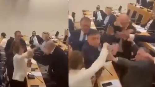 Χάος στη Βουλή της Γεωργίας: Βουλευτίνα χτύπησε στο κεφάλι συνάδελφό της με μπουκάλι νερό [βίντεο]