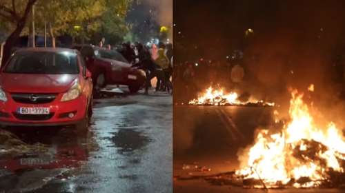 Πυροβολισμός 16χρονου Ρομά: Νέα επεισόδια στη Θεσσαλονίκη- Φωτιές και μολότοφ, αναποδογύρισαν αυτοκίνητο [Βίντεο]