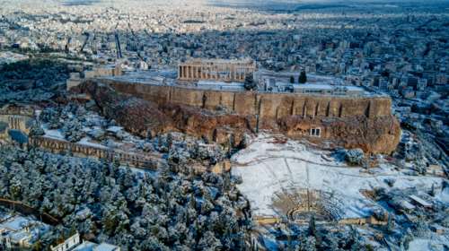 Στα λευκά Ακρόπολη, Λυκαβηττός, Ζάππειο, Καλλιμάρμαρο - Εντυπωσιακές εικόνες από το κέντρο της Αθήνας
