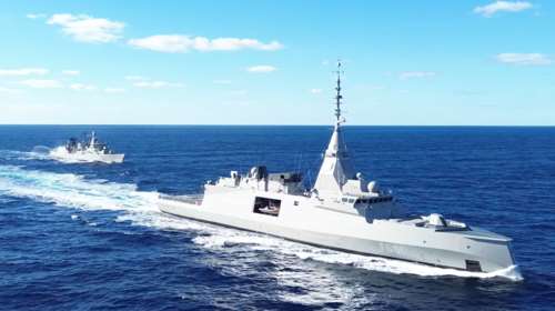 Εντυπωσιακή υποδοχή της νέας φρεγάτας Belharra στην Ελλάδα, παρουσία Τασούλα και Μητσοτάκη