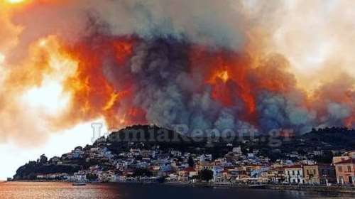 Εύβοια: Ανεξέλεγκτα τα μέτωπα σε Μαντούδι και Λίμνη Ευβοίας - Εκκενώθηκε η Μονή Οσίου Δαυίδ [εικόνες και βίντεο]