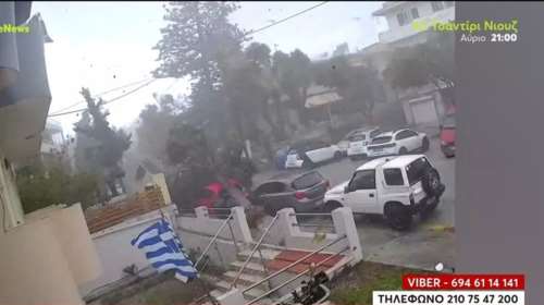 Ρόδος: Σοκαριστικό βίντεο - Η στιγμή που ανεμοστρόβιλος ξεριζώνει δέντρα