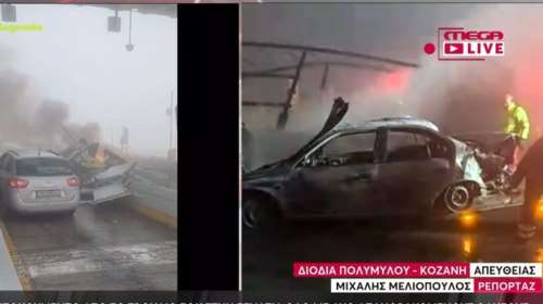 Εγνατία οδός: Βίντεο ντοκουμέντο - Η στιγμή που το ΙΧ τυλίγεται στις φλόγες με τους επιβάτες μέσα