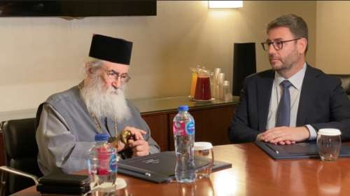 Ανδρουλάκης με τον Αρχιεπίσκοπο Σινά: Σεβασμός στη θρησκευτική ελευθερία και στο ιδιοκτησιακό καθεστώς της Μονής