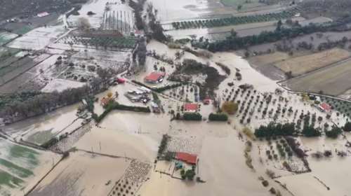 Κακοκαιρία Bora: Η Λήμνος έγινε λίμνη - Εικόνες από ψηλά δείχνουν την καταστροφή, βυθίστηκε στη λάσπη [βίντεο]