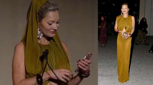 Κέιτ Μος: Σκόνταψε, μπέρδεψε τα λόγια της αλλά ακόμα κι έτσι εντυπωσίασε με τη λάμψη της [βίντεο]