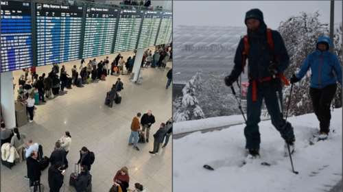 Πάγωσαν όλα στο Μόναχο: Υπολειτουργεί το αεροδρόμιο - Ακυρώσεις πτήσεων από και προς το Ελ. Βενιζέλος - Με τα σκι στους δρόμους