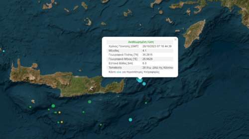 Διπλή σεισμική δόνηση 4.1 Ρίχτερ ανοιχτά της Κάσσου