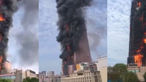 Τρομακτικές εικόνες από την Κίνα: Μεγάλη φωτιά σε ουρανοξύστη 42 ορόφων [βίντεο]