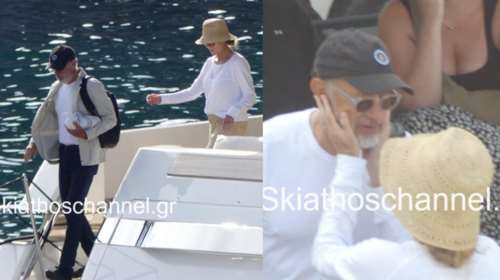 Στη Σκιάθο ο Τομ Χανκς και η Ρίτα Γουίλσον - Οι κοινές φωτογραφίες του ζευγαριού στο λιμάνι