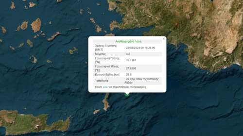 Σεισμός 4,2 Ρίχτερ ταρακούνησε τη Ρόδο