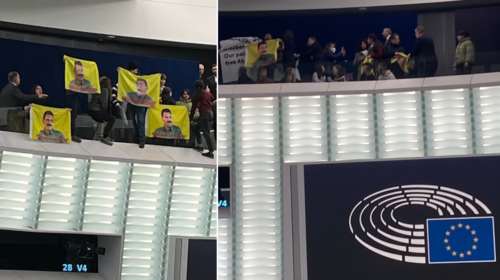 Ευρωπαϊκό Κοινοβούλιο: Εισέβαλαν δεκάδες οπαδοί του Οτσαλάν – Φυγαδεύτηκε η Μέτσολα [εικόνες - βίντεο]