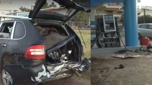 Βούλα: Βίντεο ντοκουμέντα με το πολυτελές τζιπ να ρημάζει το βενζινάδικο - Το σύστημα που απέτρεψε τη φωτιά