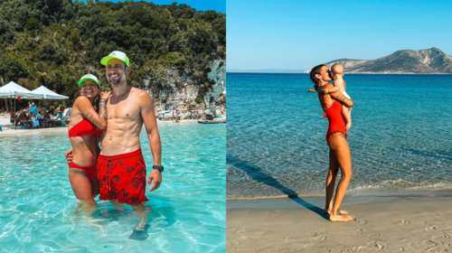 Εριέττα Κούρκουλου - Λάτση: Οι φωτογραφίες με μαγιό με τους γιους της και τον σύζυγό της, Βύρωνα Βασιλειάδη