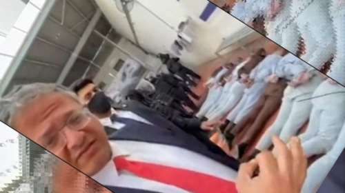 Ακροδεξιός υπουργός του Ισραήλ ποζάρει μπροστά σε αλυσοδεμένους Παλαιστίνιους και ζητά θανατική ποινή