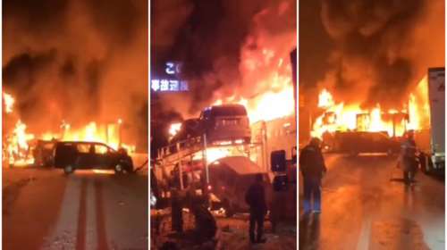 Ιαπωνία: Εκρήξεις και "κόλαση" φωτιάς σε καραμπόλα 50 οχημάτων [βίντεο]
