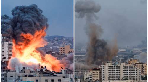 Πόλεμος στο Ισραήλ: Η στιγμή που ισραηλινά αεροσκάφη χτυπούν 11ώροφο κτίριο [βίντεο]