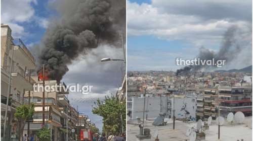 Θεσσαλονίκη: Μεγάλη φωτιά σε διαμέρισμα τριώροφης πολυκατοικίας [εικόνες]