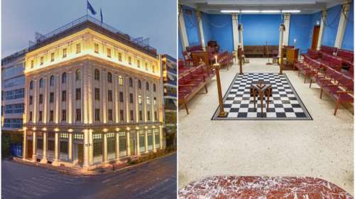 Το εντυπωσιακό εσωτερικό της Τεκτονικής Στοάς στην Αχαρνών που έγινε η έκρηξη βόμβας [εικόνες]