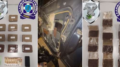 Διαδρομή Αθήνα - Θεσσαλονίκη με 10 κιλά ηρωίνη κρυμμένα στην πόρτα του αυτοκινήτου [εικόνες - βίντεο]