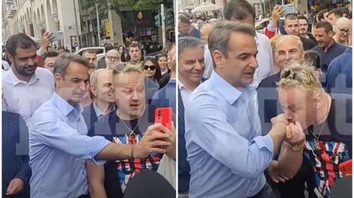 Εκλογές 2023: Φανατικός θαυμαστής Μητσοτάκη του φίλησε το χέρι - &quot;Θα πεθάνω από τη χαρά μου&quot; [εικόνες - βίντεο]
