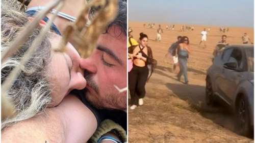 Ισραήλ: Νεαρό ζευγάρι φιλιέται περιμένοντας τον θάνατο στο αιματοβαμμένο φεστιβάλ στη Γάζα [εικόνα]