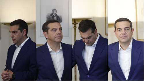 Η αμηχανία του Αλέξη Τσίπρα, ο σοβαρός Μητσοτάκης και το πλατύ χαμόγελο Ανδρουλάκη στη σύσκεψη στο Προεδρικό [όλες οι εικόνες]
