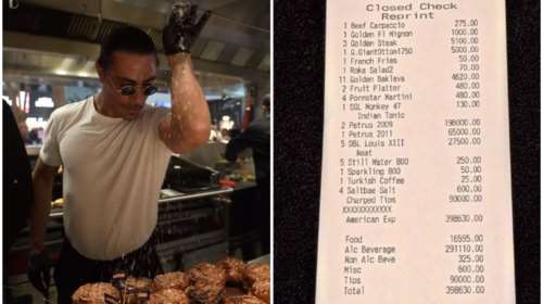 Salt Bae: Προκαλεί πάλι ο Τούρκος σεφ - Ανέβασε λογαριασμό 108.000 δολαρίων από εστιατόριό του με... χρυσά φιλέτα