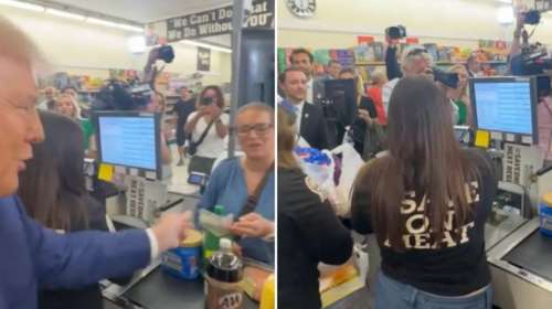 Σόου Τραμπ σε σουπερμάρκετ: Εδωσε σε μητέρα 3 παιδιών 100 δολάρια - &quot;Θα το κάνουμε αυτό και από τον Λευκό Οίκο&quot; [βίντεο]