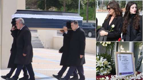 Συντετριμμένη η Βάνα Μπάρμπα στην κηδεία του Λάκη Ραπτάκη – Στο πλευρό της η 24χρονη κόρη της, Φαίδρα