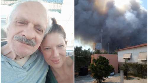 "Παναγιά μου, βοήθησέ μας": Στιγμές τρόμου στη φωτιά για τον Σπύρο Φωκά και τη σύζυγό του [εικόνες]