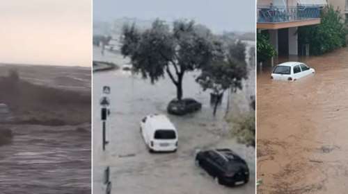 Απίστευτες εικόνες από την κακοκαιρία Daniel στον Βόλο: Γέμισε η θάλασσα αυτοκίνητα [βίντεο]