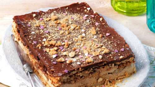 Μπισκοτογλυκό ψυγείου με πτι μπερ και σοκολάτα - Ανάλαφρο και δροσερό