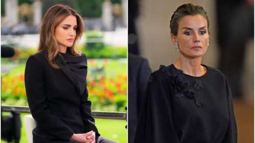 Οι θλιμμένες βασίλισσες: Το μίντι φόρεμα της Λετίσια με τα απλικέ φλοράλ &amp; η Ράνια με θεϊκό blazer και γόβες