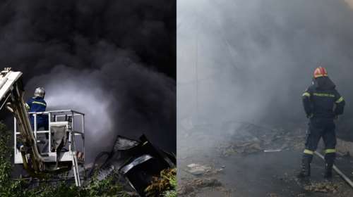 Φωτιά στην Κάτω Κηφισιά: Εικόνες χάους και καταστροφής από την πυρκαγιά στο εργοστάσιο - Πυκνοί μαύροι καπνοί και φλόγες [εικόνες-βίντεο]