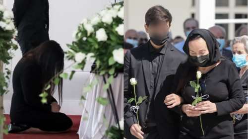 Κηδεία Τσοχατζόπουλου: Γονατιστή στο φέρετρο η Βίκυ Σταμάτη - Λίγοι συγγενείς και φίλοι στο τελευταίο αντίο [εικόνες]