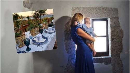 Η δεξίωση της βάπτισης Μπαλατσινού - Κικίλια: Ηλιοτρόπια, κοφτό τραπεζομάντηλο και απέραντο γαλάζιο [Εικόνες]