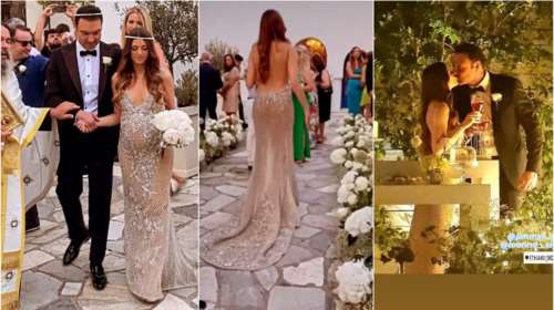 Γάμος Σιαμπάνη - Σταθοκωστόπουλου: Το γοργονέ νυφικό της εγκυμονούσας, ο στολισμός και οι μπομπονιέρες