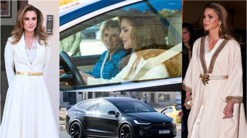 Βασίλισσα Ράνια: Οι θεϊκές εμφανίσεις στα λευκά και η βόλτα με το Tesla με την έκπληκτη Καμίλα