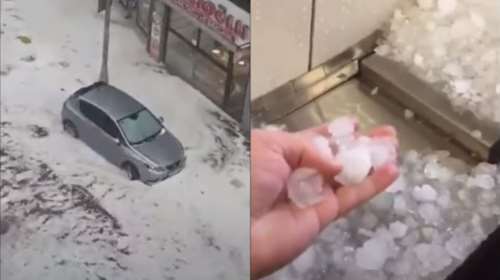 Κωνσταντινούπολη - Απίστευτες εικόνες: Λευκοί οι δρόμοι από την πρωτόγνωρη χαλαζόπτωση [βίντεο]