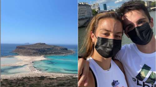 &quot;Προετοιμασία για το Τόκιο&quot;: Η Μαρία Σάκκαρη και ο Κωνσταντίνος Μητσοτάκης παίζουν ρακέτες σε μαγική παραλία