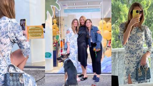 Αμαλία Κωστοπούλου: Στιλάτη με φλοράλ φόρεμα και τσάντα Dior στην Αθήνα