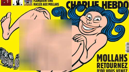 Το προκλητικό εξώφυλλο του Charlie Hebdo με τη γυμνή γυναίκα για το Ιράν: &quot;Μουλάδες, επιστρέψτε από εκεί που βγήκατε&quot;