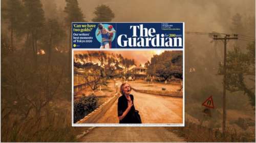 Εύβοια: Πρωτοσέλιδο στον Guardian η συγκλονιστική φωτογραφία της κ. Παναγιώτας από τις Γούβες