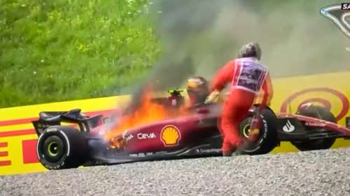 Formula 1: Σοκαριστική εγκατάλειψη για τη Φεράρι - Έπιασε φωτιά το μονοθέσιο του Σάινθ [βίντεο]