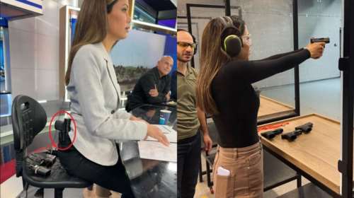 Ισραήλ: Δημοσιογράφος παρουσιάζει εκπομπή έχοντας το όπλο περασμένο στη ζώνη της [Εικόνες - Βίντεο]