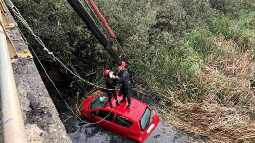 Θέρμη: Αυτοκίνητο έπεσε σε αρδευτικό κανάλι - Απεγκλωβίστηκαν σώες η οδηγός και μία συνεπιβάτης [εικόνες]