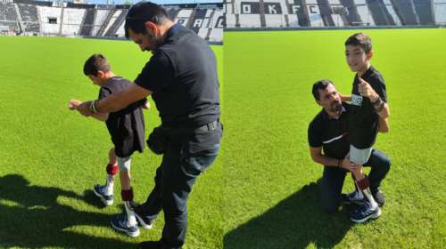 Συγκινητικό: &quot;Επέστρεψα σπίτι μου…&quot; - Ο Γιαννάκης έκανε τα πρώτα του βήματα στο γήπεδο της Τούμπας [εικόνες]